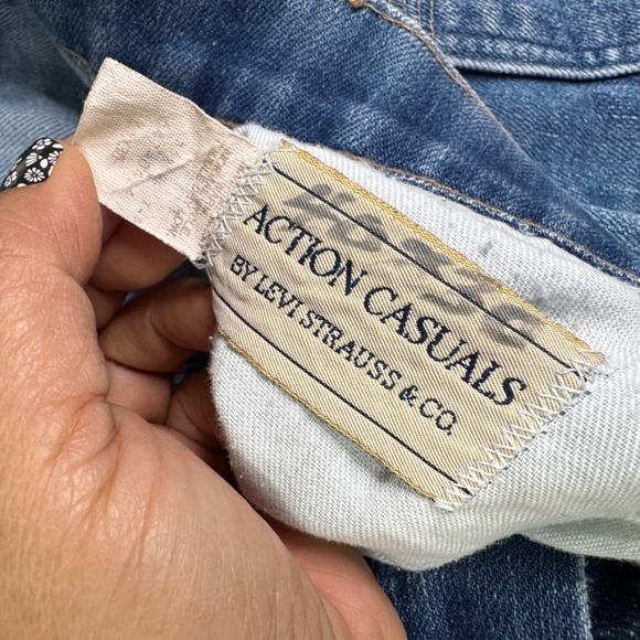 Vintage 80s Action Casuals by Levi Strauss Men's Blue Denim Jeans 40x30 Trashed‎ - Picture 3 of 14